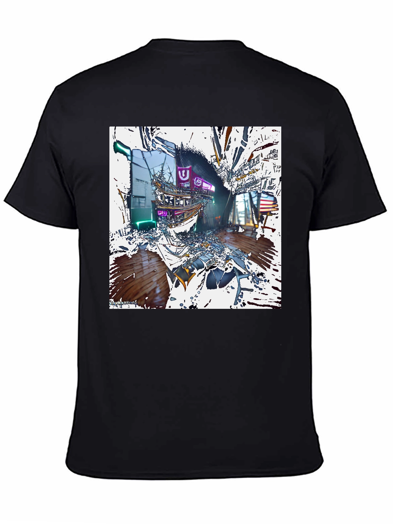 Abstract Neon Shipwreck T-Shirt