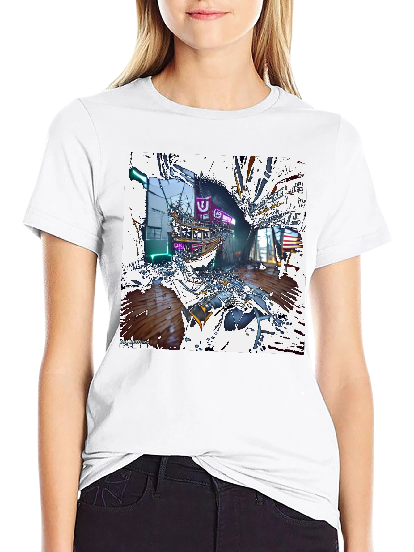 Abstract Neon Shipwreck T-Shirt