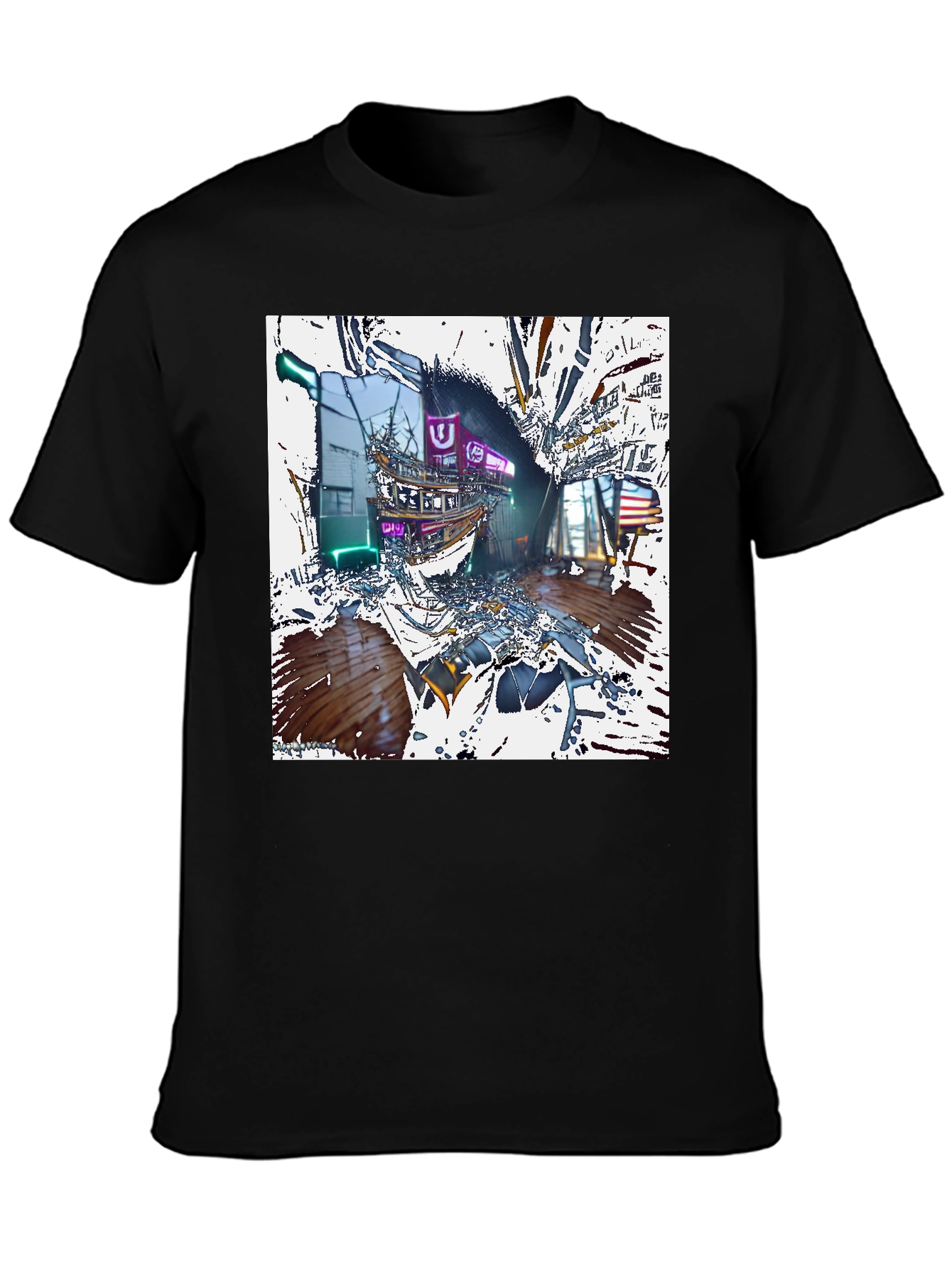 Abstract Neon Shipwreck T-Shirt