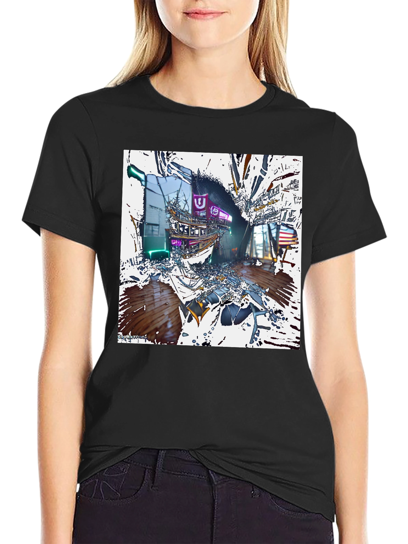 Abstract Neon Shipwreck T-Shirt