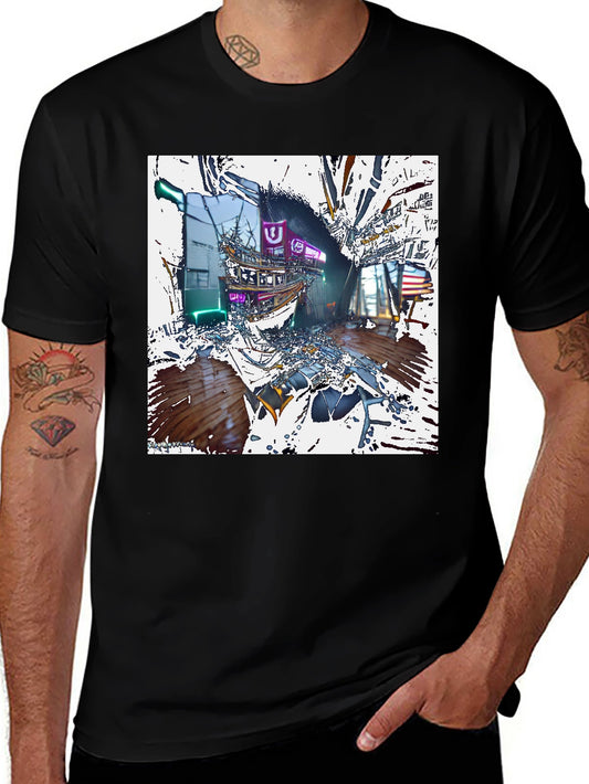 Abstract Neon Shipwreck T-Shirt