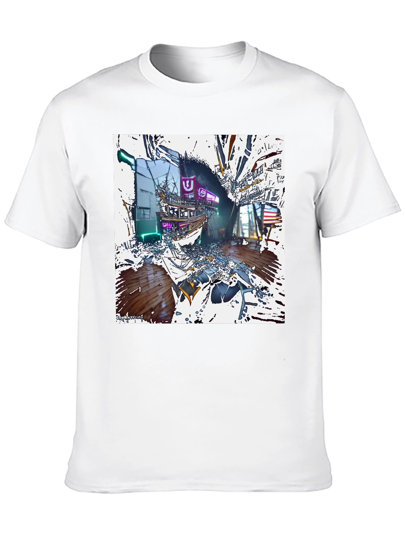 Abstract Neon Shipwreck T-Shirt