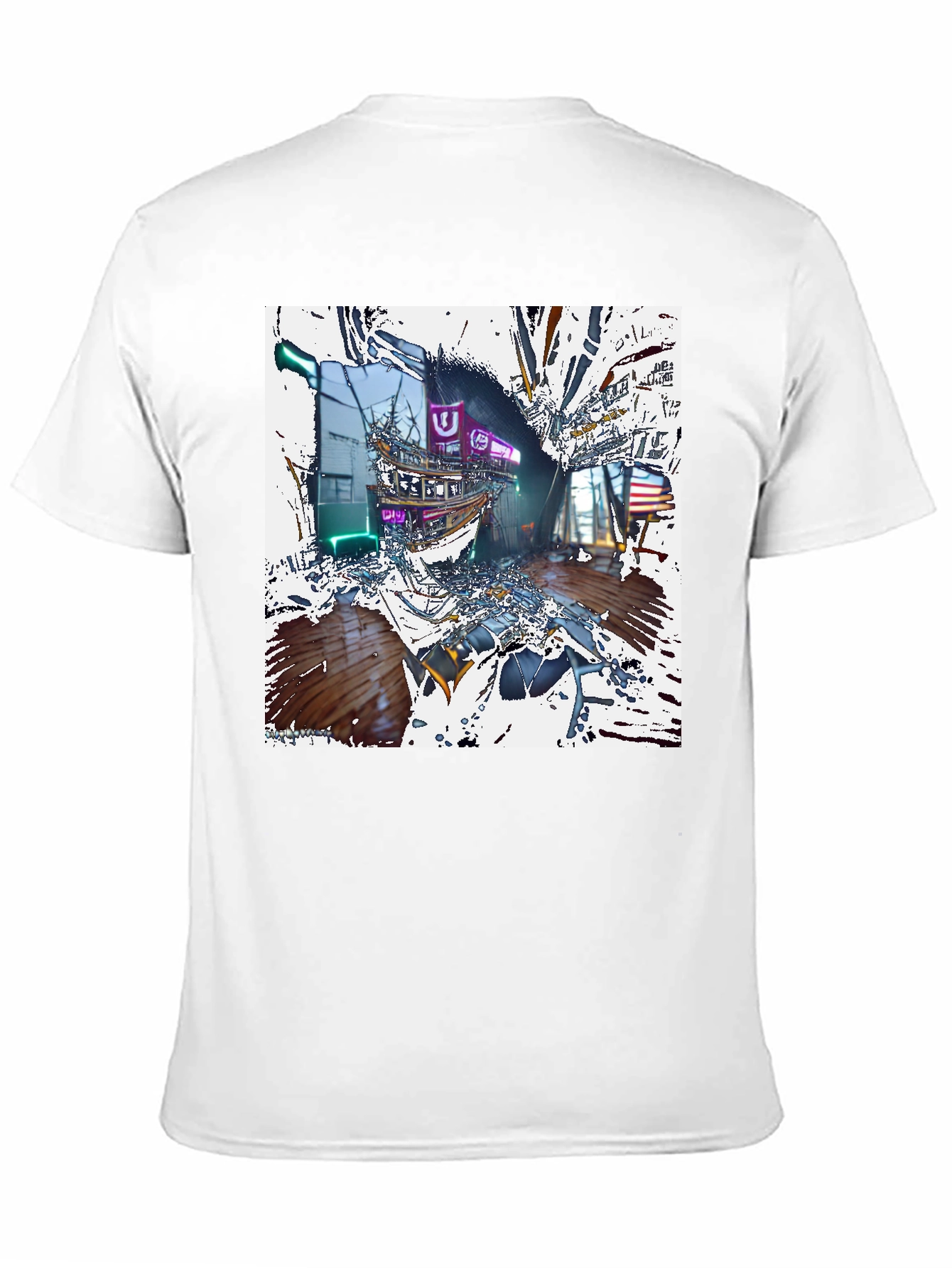Abstract Neon Shipwreck T-Shirt