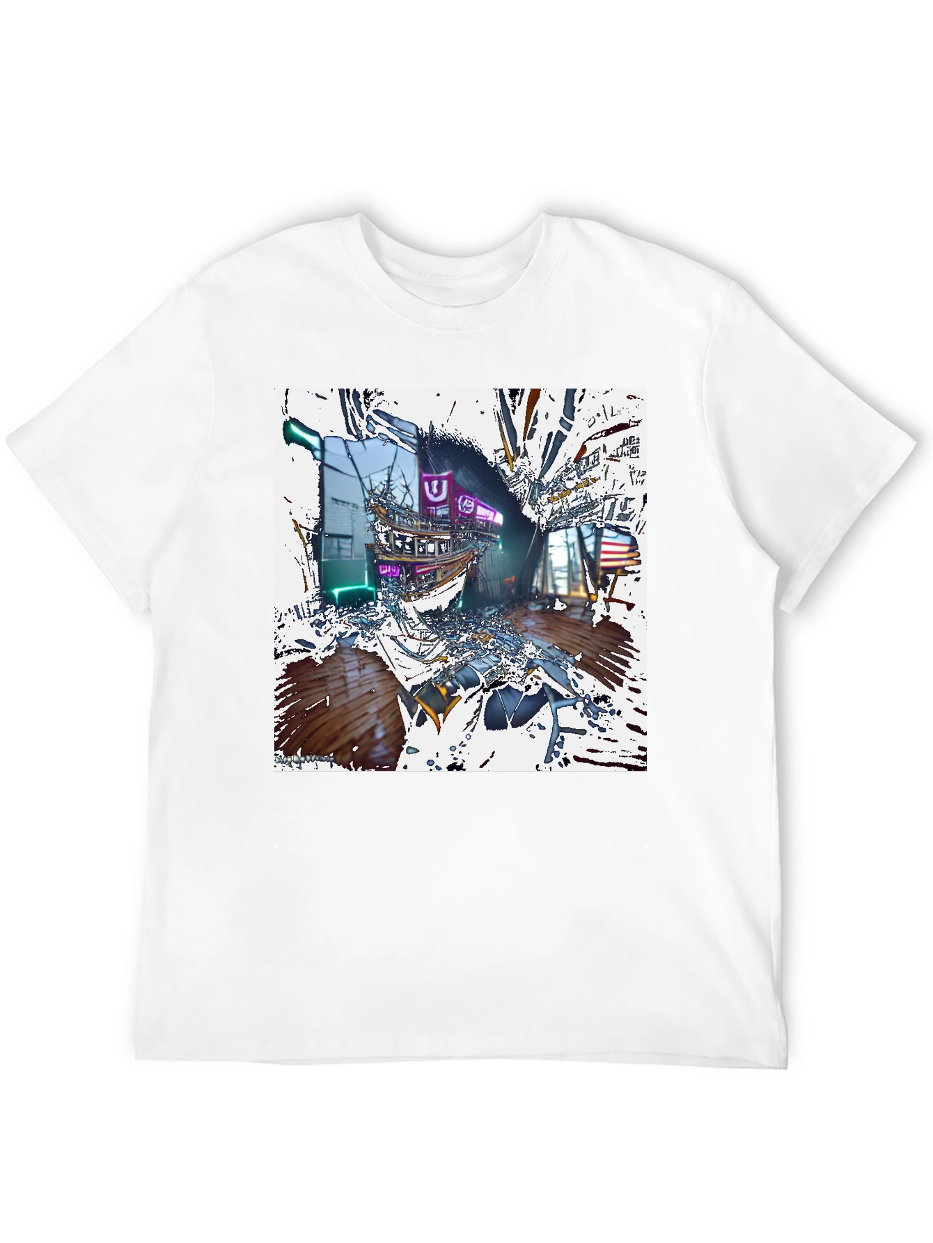 Abstract Neon Shipwreck T-Shirt