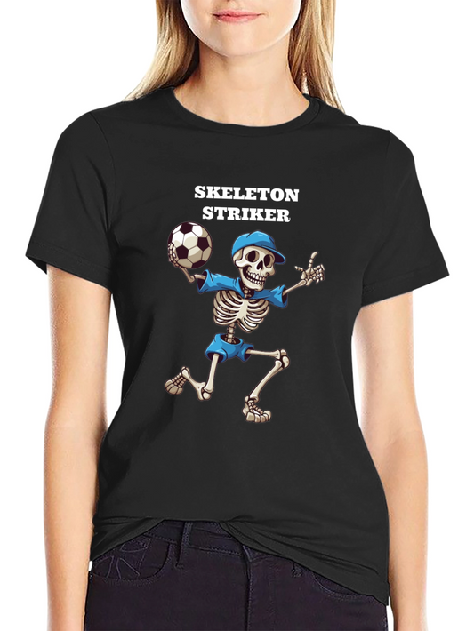 Skeleton Striker Graphic T-Shirt - Black Cotton Tee