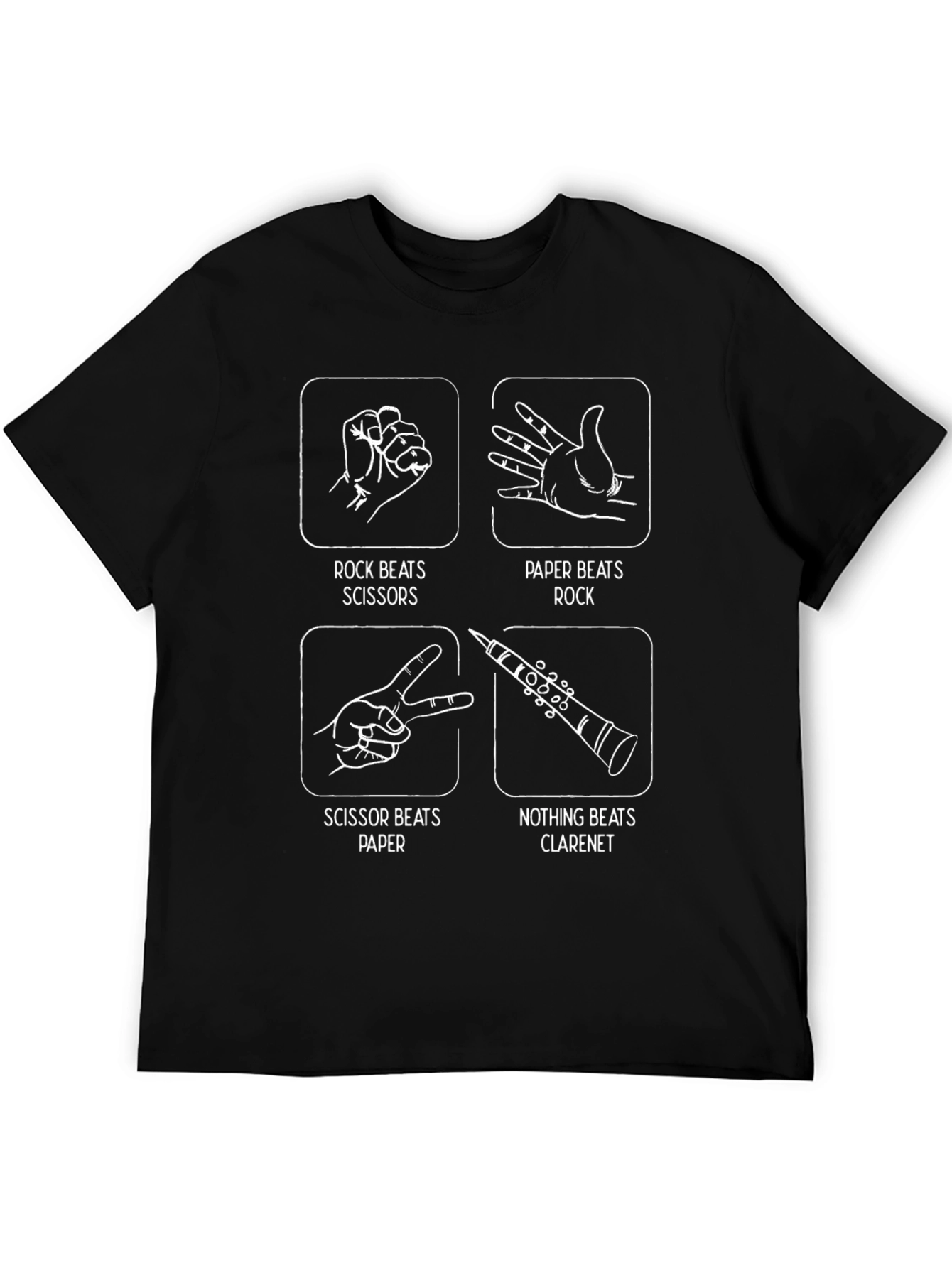Rock Paper Scissors Clarinet Graphic Tee