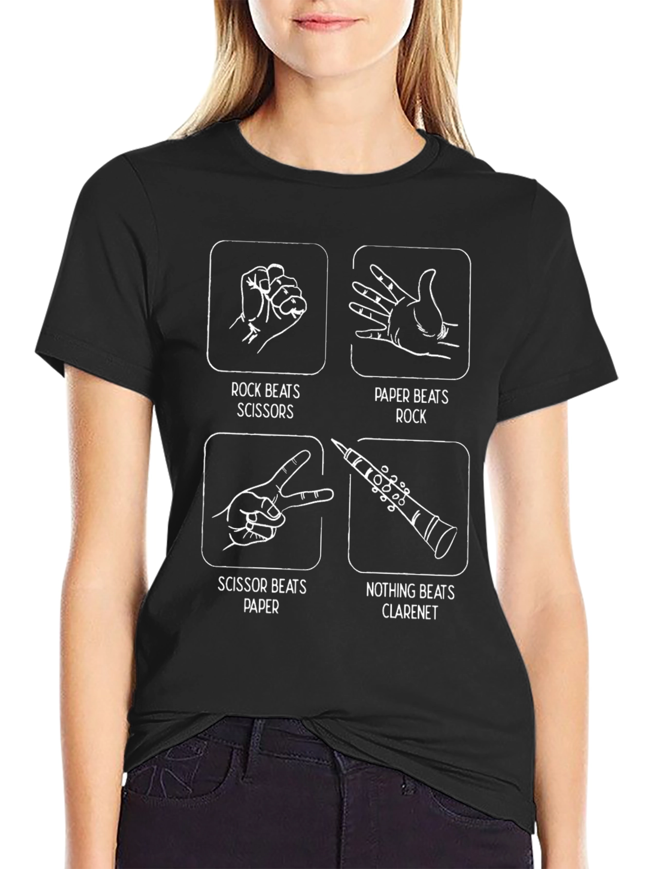 Rock Paper Scissors Clarinet Graphic Tee