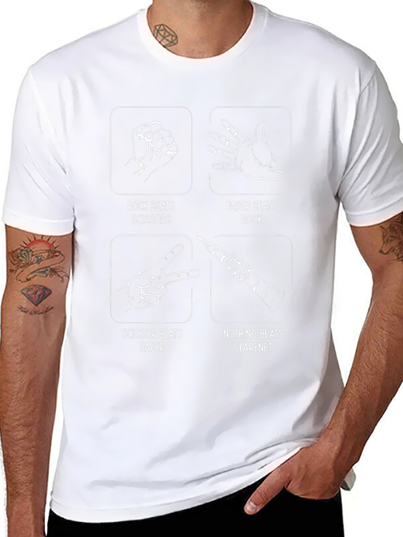 Rock Paper Scissors Clarinet Graphic Tee