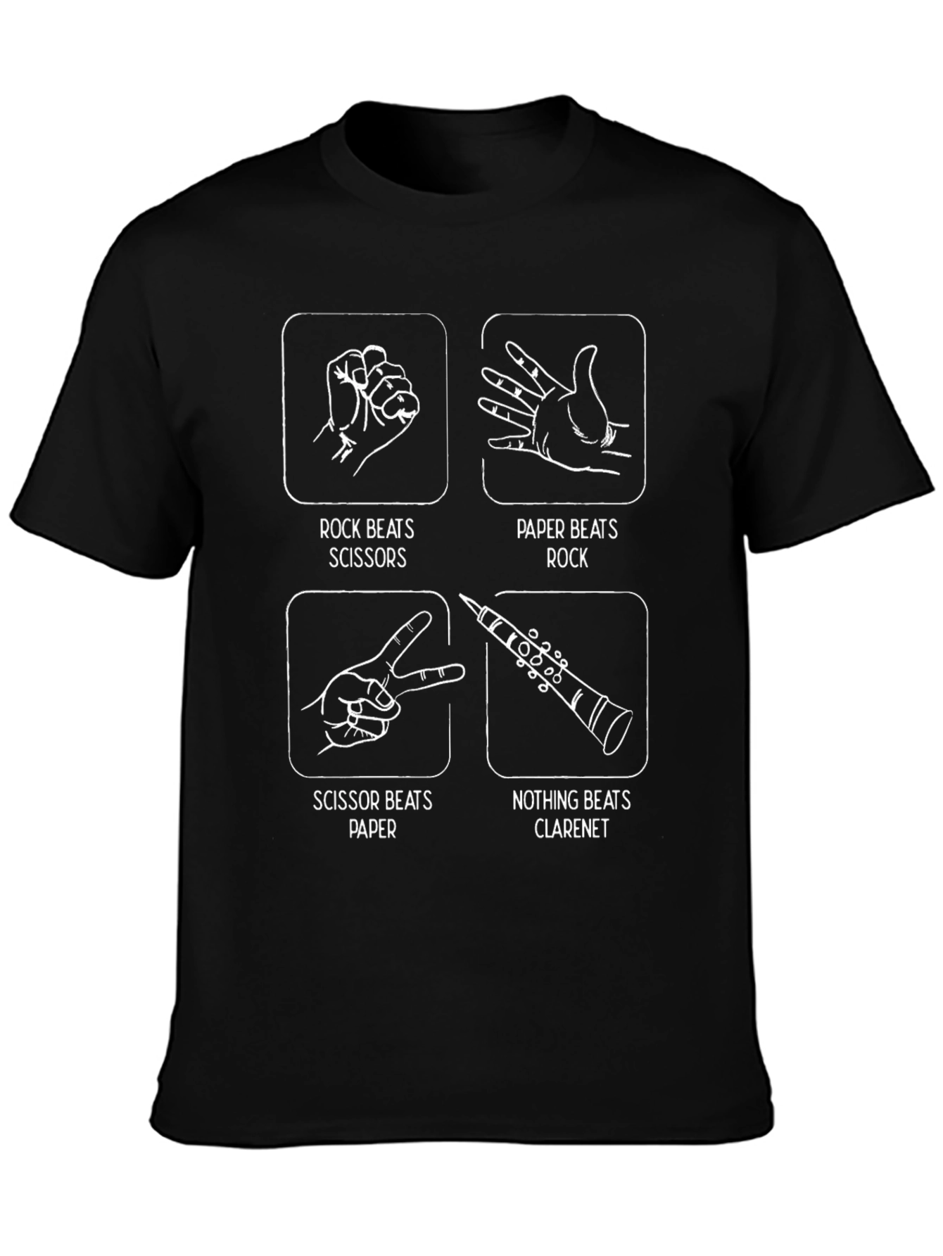 Rock Paper Scissors Clarinet Graphic Tee
