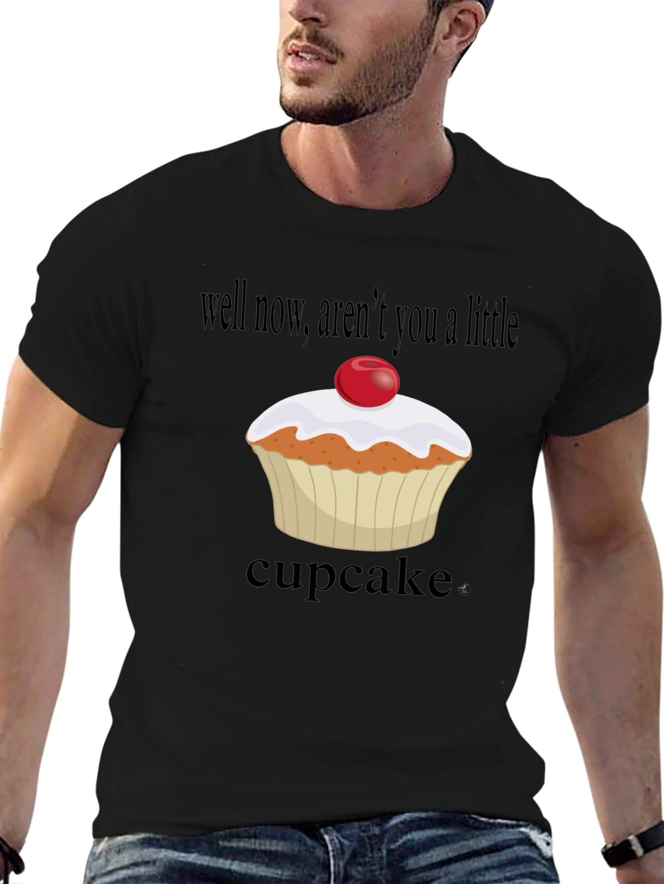 Cupcake T-Shirt: Arent You A Little Cupcake? Black Tee