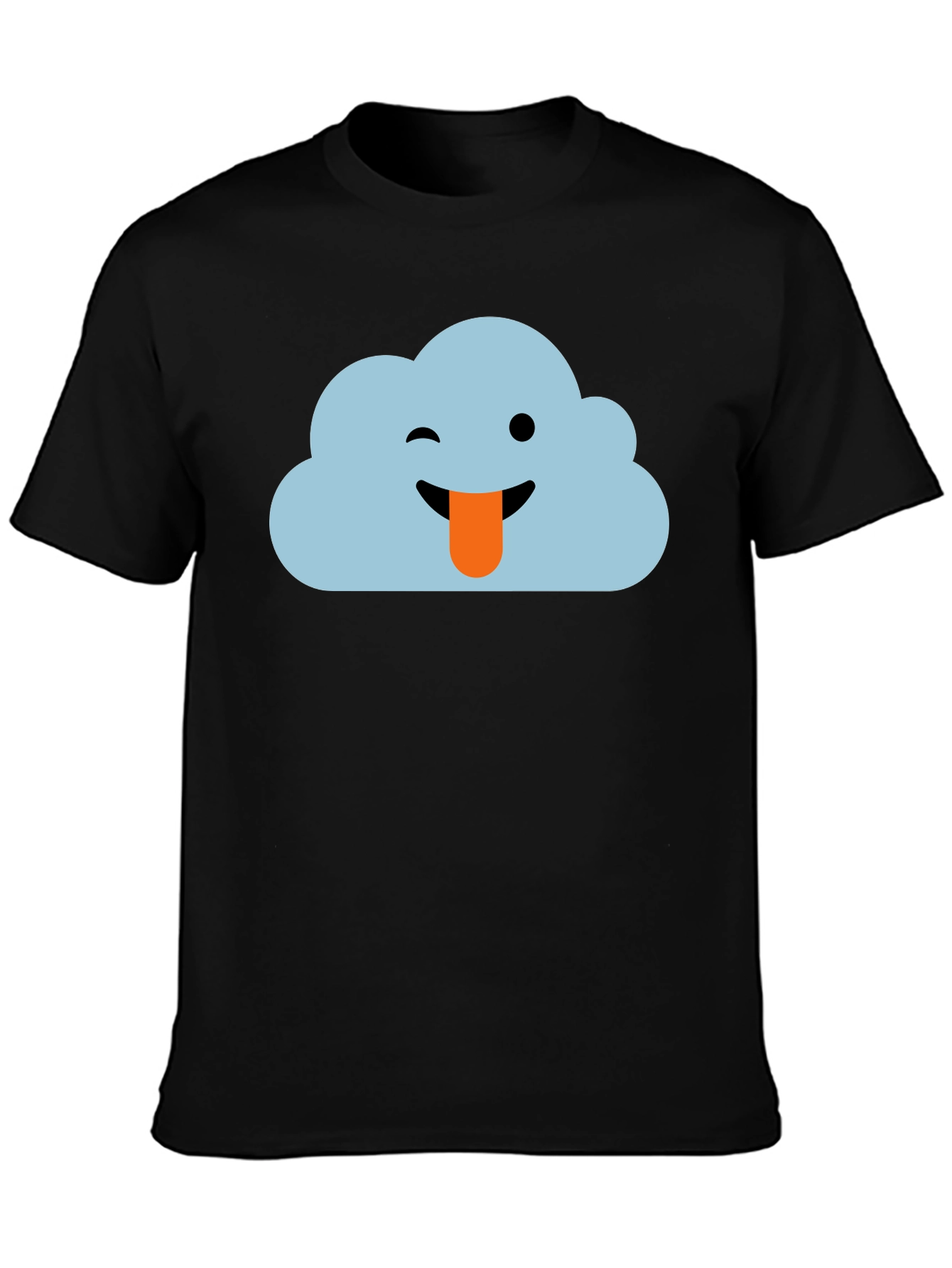 Cloud Emoji Black T-Shirt