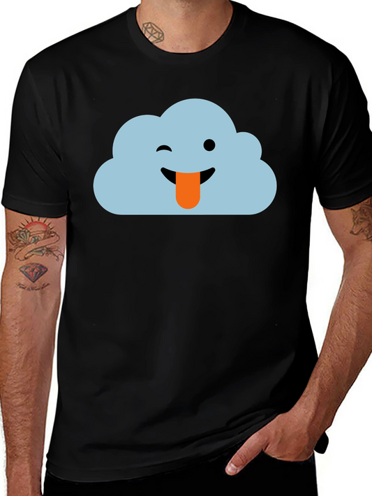 Cloud Emoji Black T-Shirt