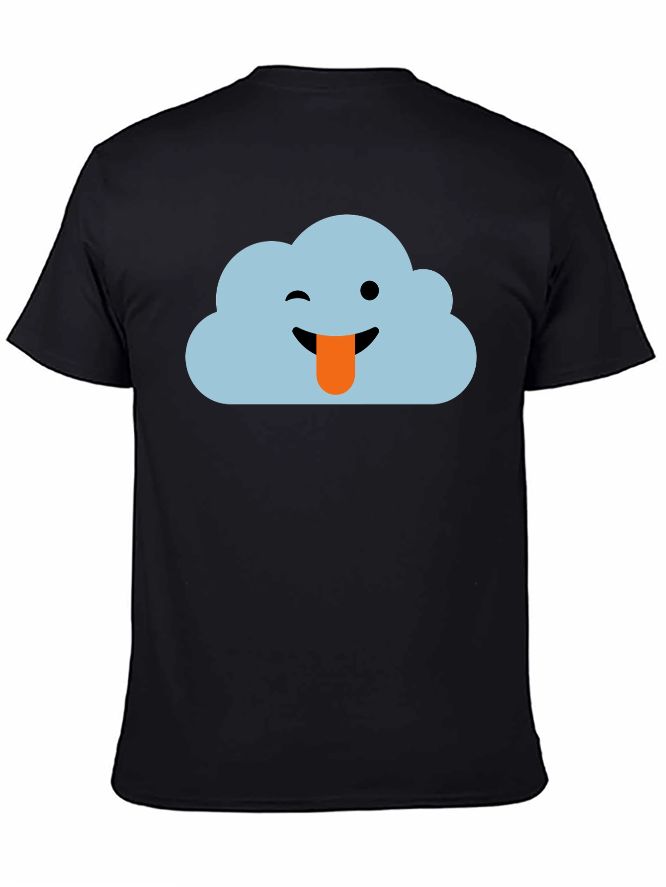 Cloud Emoji Black T-Shirt