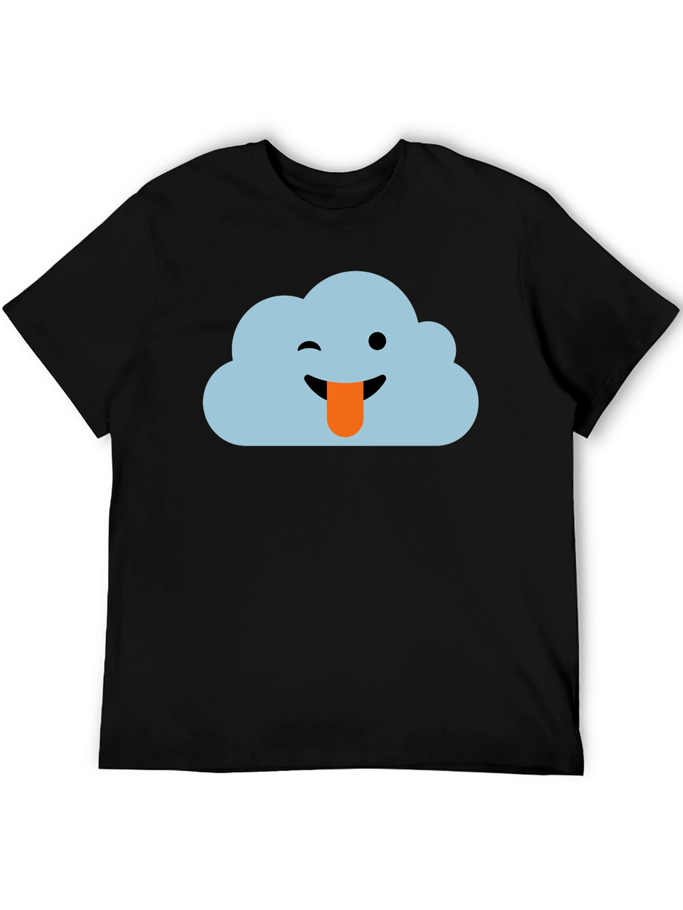 Cloud Emoji Black T-Shirt