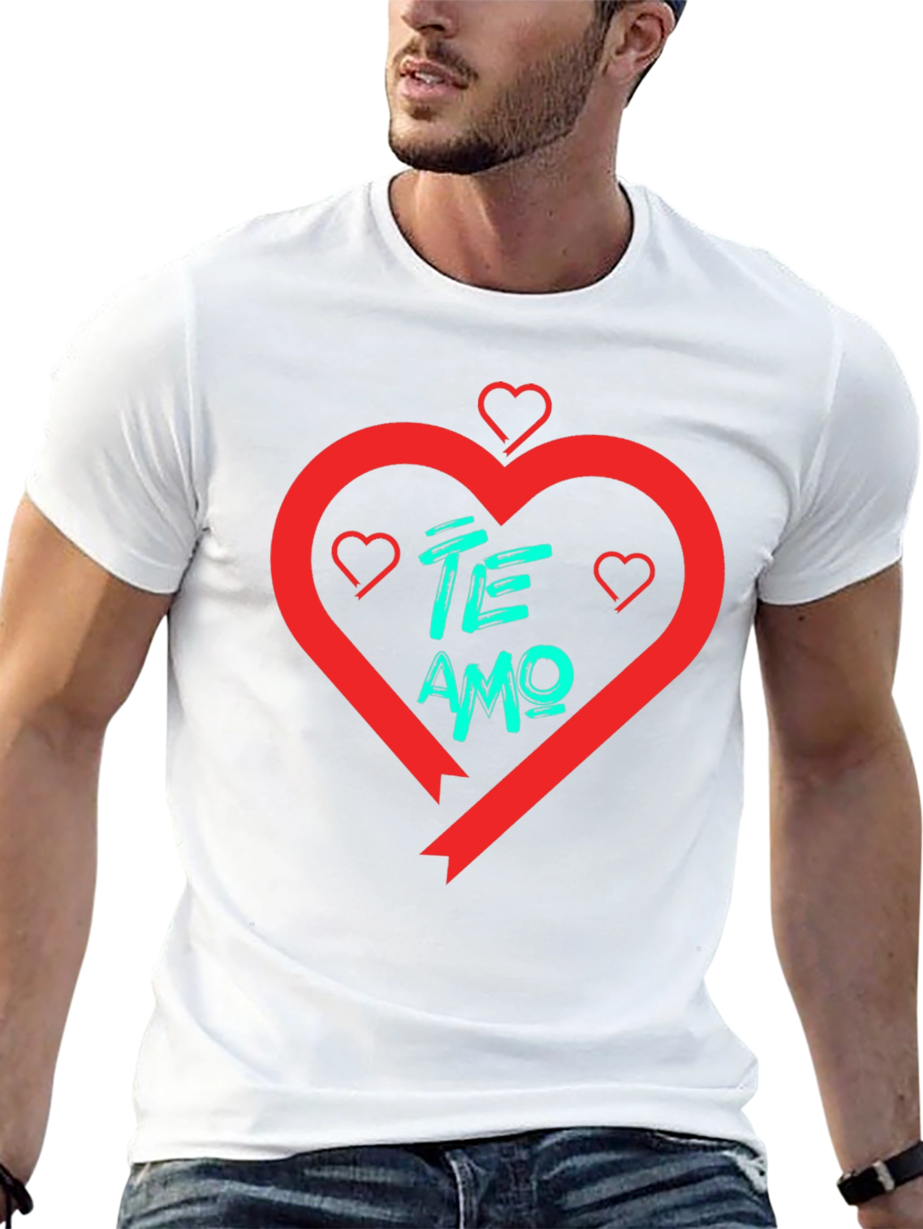 Te Amo Heart T-Shirt - Black