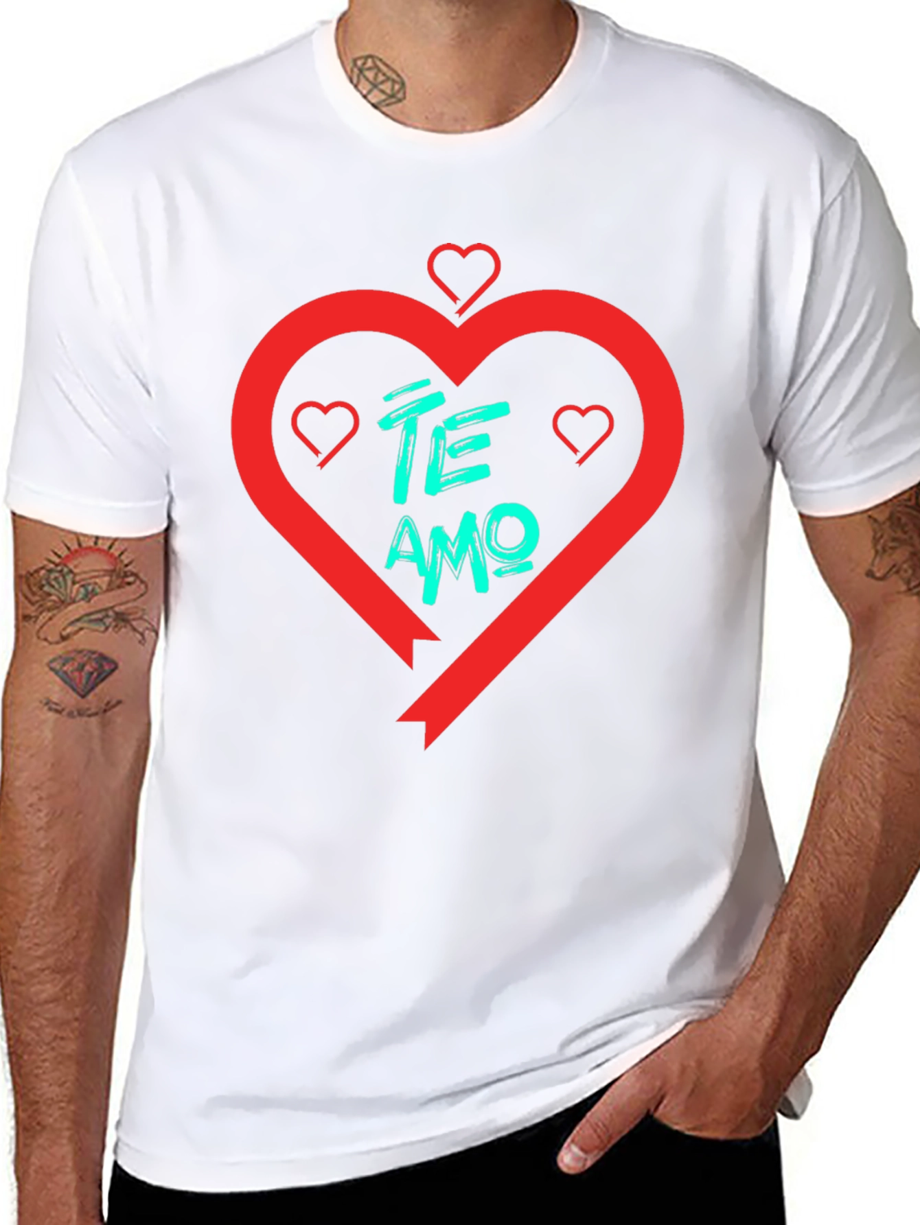 Te Amo Heart T-Shirt - Black