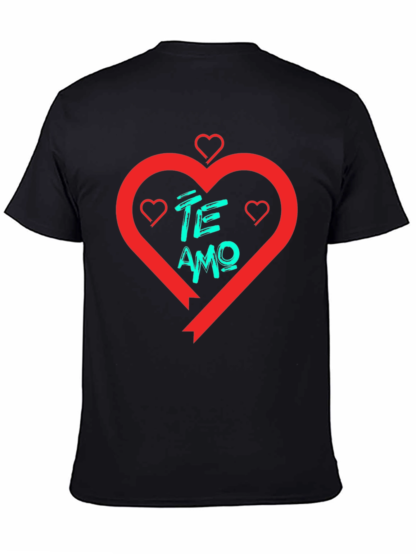 Te Amo Heart T-Shirt - Black