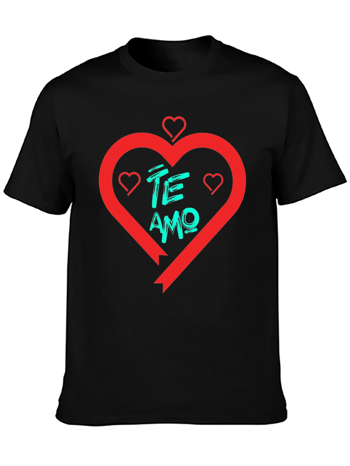 Te Amo Heart T-Shirt - Black