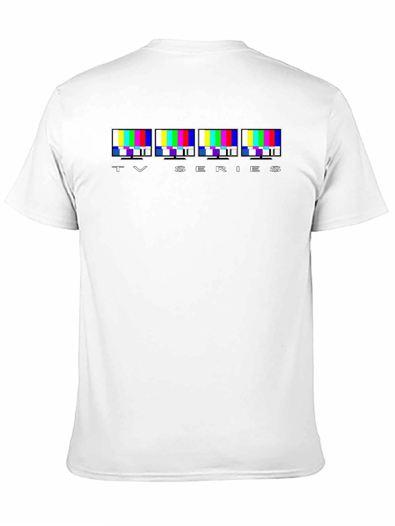 TV Series Glitch Pattern Graphic Tee - Black