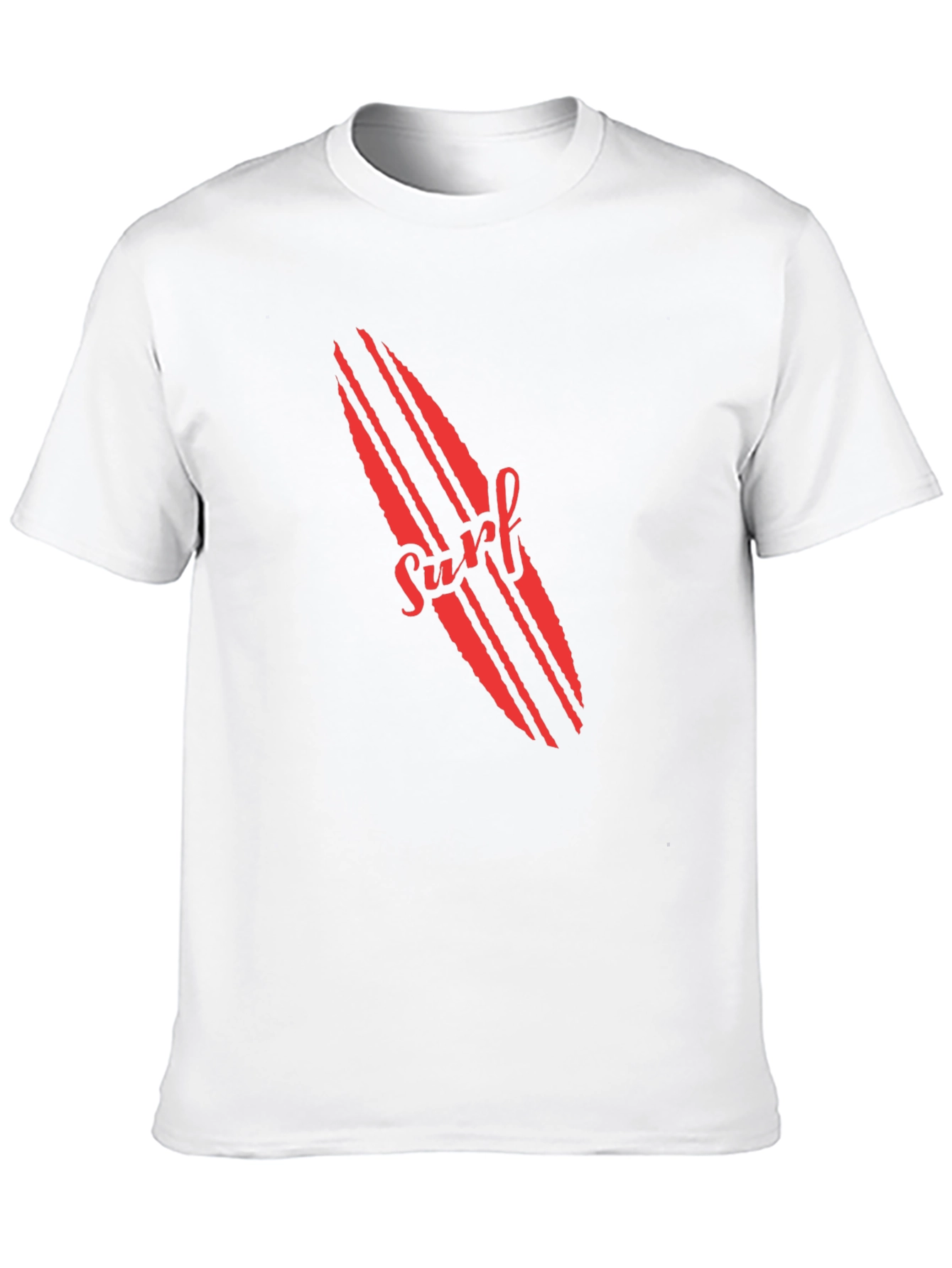 Surfboard Graphic Tee - Red Print on Black