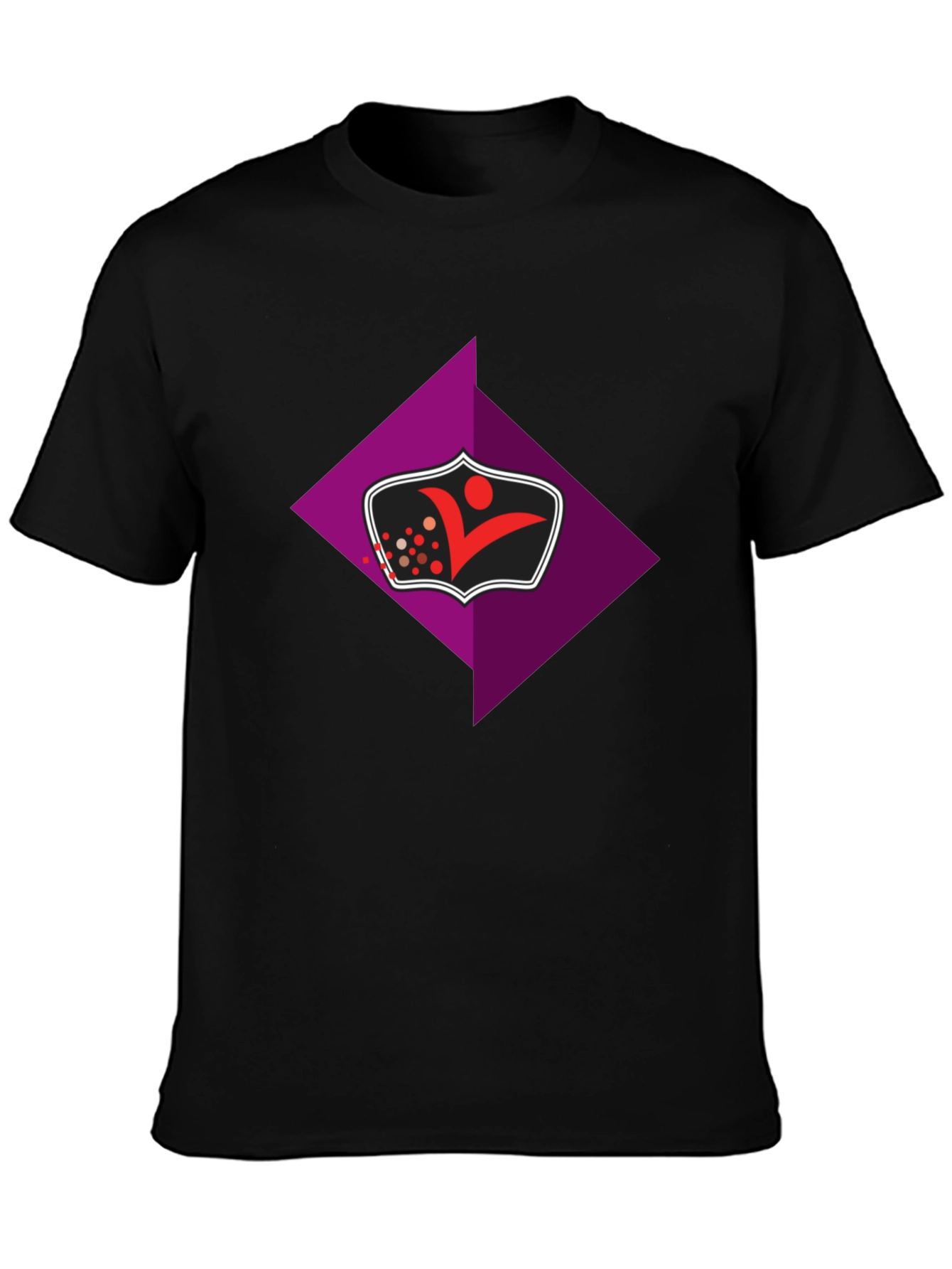 Stylish Black Tee with Geometric Logo Graphic