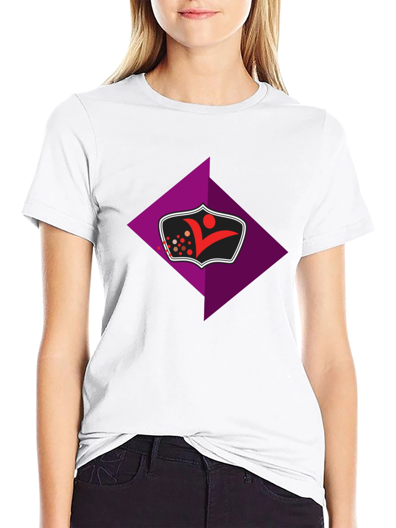Stylish Black Tee with Geometric Logo Graphic