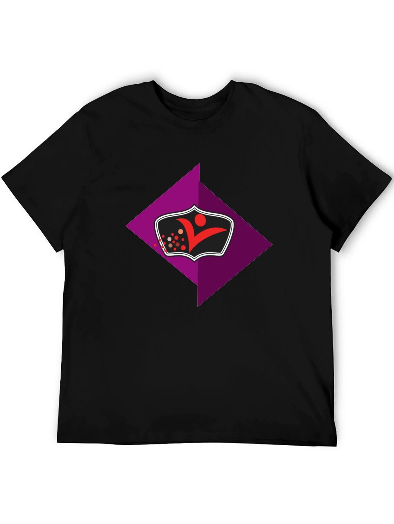 Stylish Black Tee with Geometric Logo Graphic