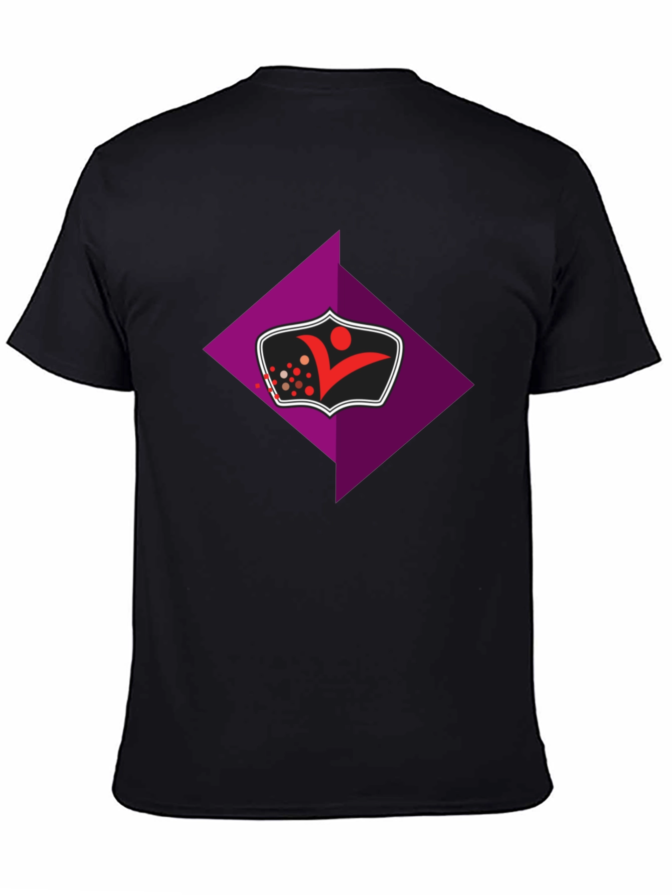 Stylish Black Tee with Geometric Logo Graphic