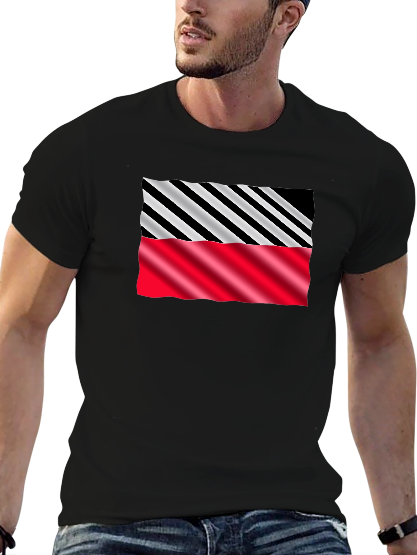 Stripped Pattern Graphic Tee