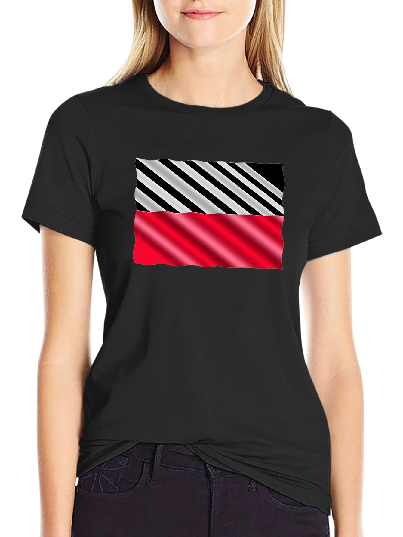 Stripped Pattern Graphic Tee