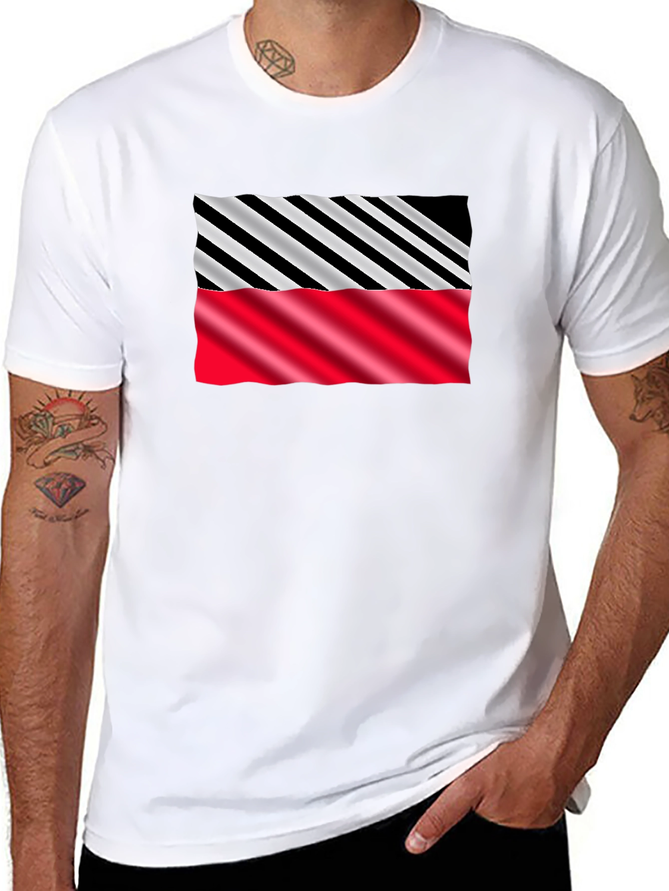 Stripped Pattern Graphic Tee