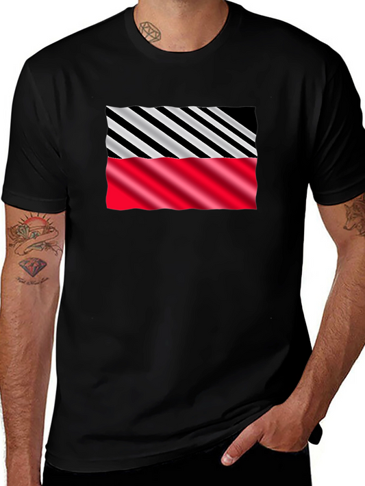Stripped Pattern Graphic Tee