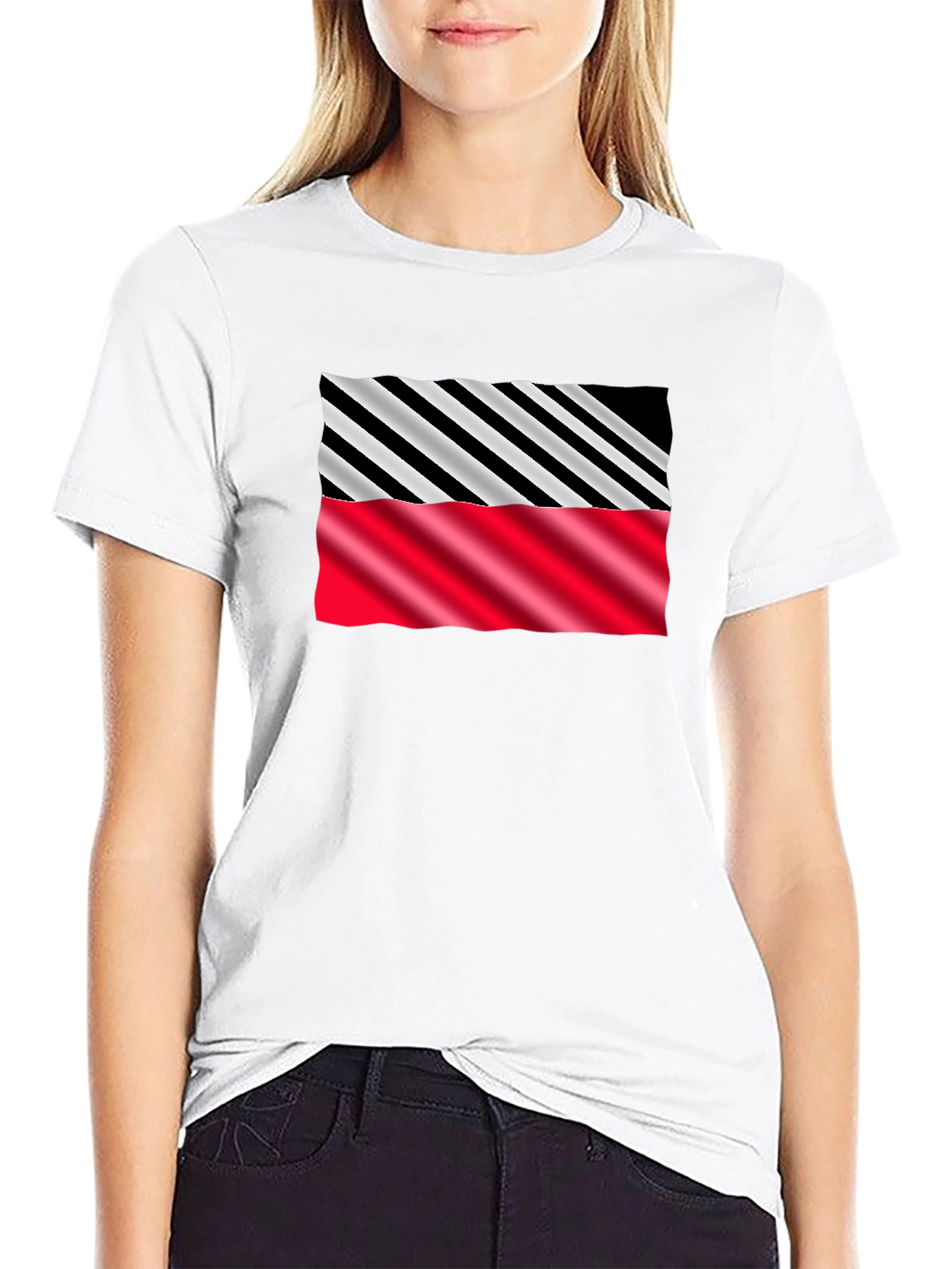 Stripped Pattern Graphic Tee