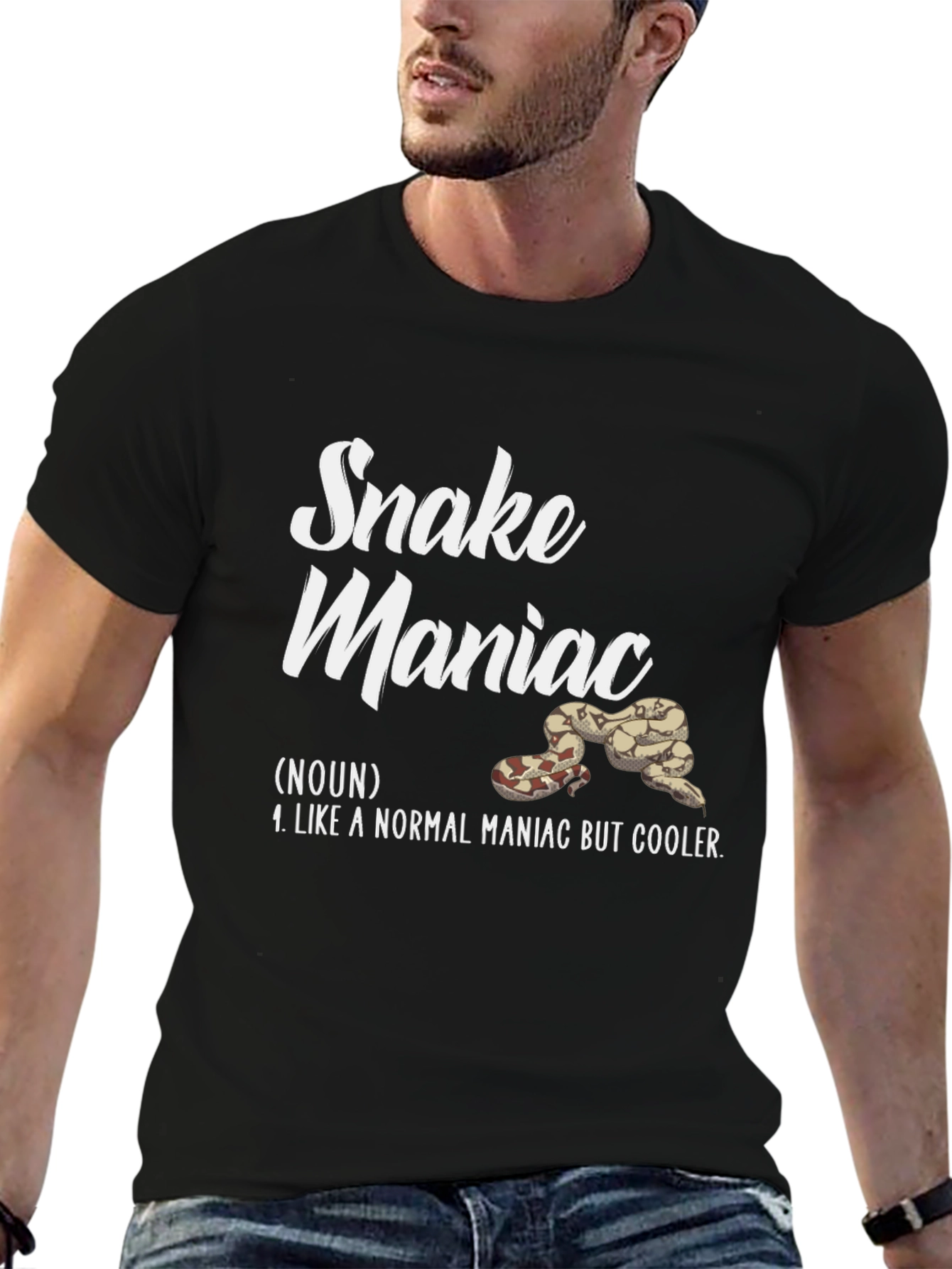 Snake Maniac Graphic T-Shirt - Cool Reptile Lover Tee
