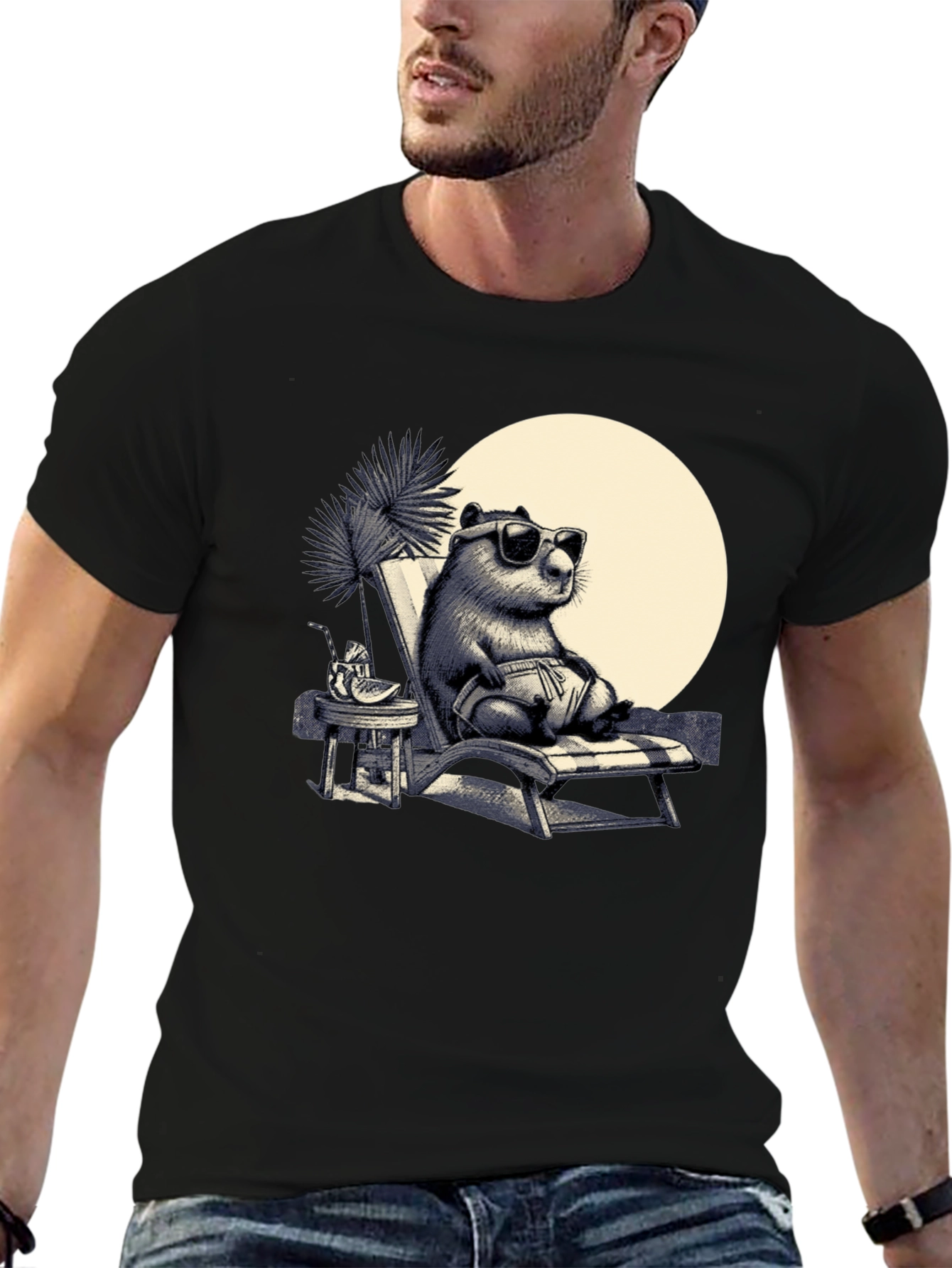 Cool Capybara Beach T-Shirt