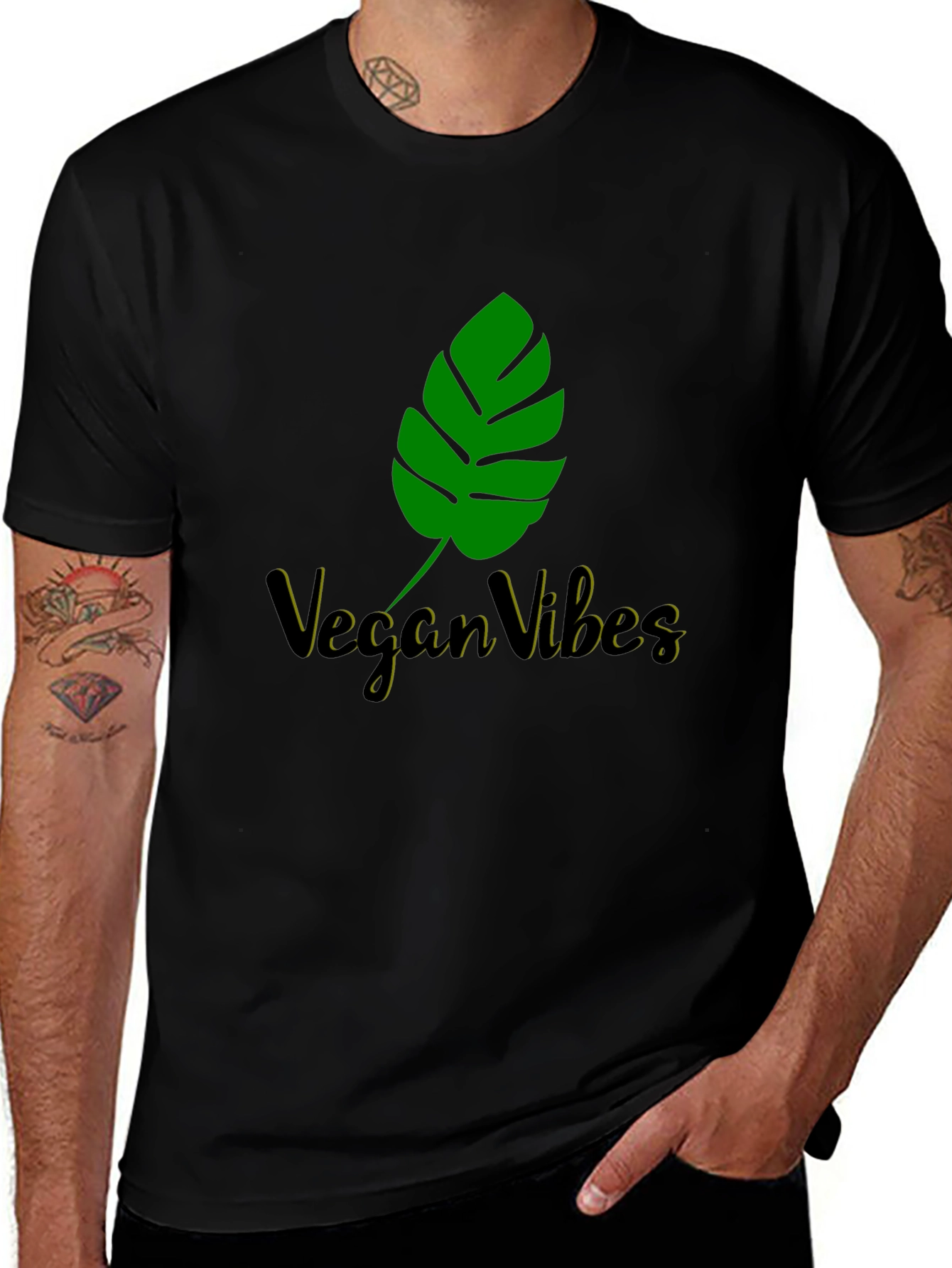 Vegan Vibes Graphic Tee - Black T-Shirt