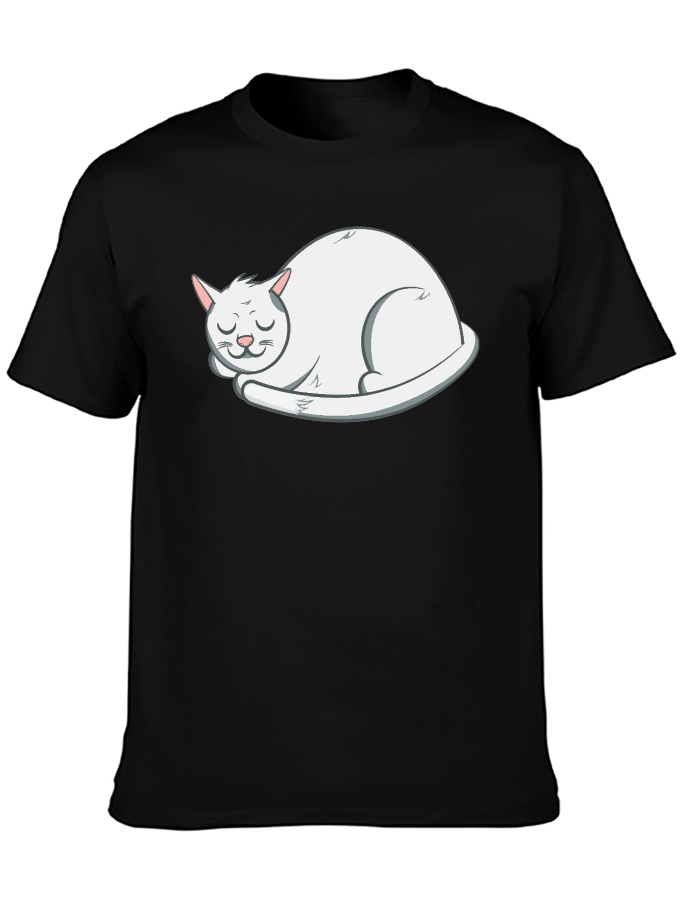 Sleeping Cat Graphic T-Shirt - Soft Cotton Tee