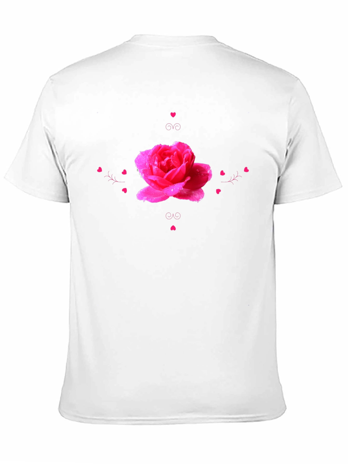 Rose Heart Graphic Black T-Shirt
