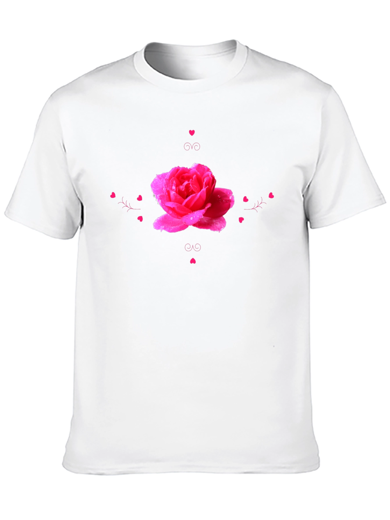 Rose Heart Graphic Black T-Shirt