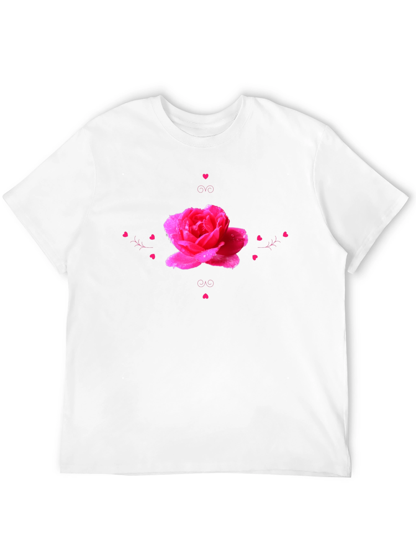 Rose Heart Graphic Black T-Shirt