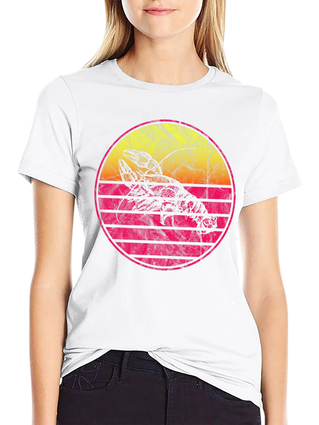 Retro Lobster Sunset Graphic Tee