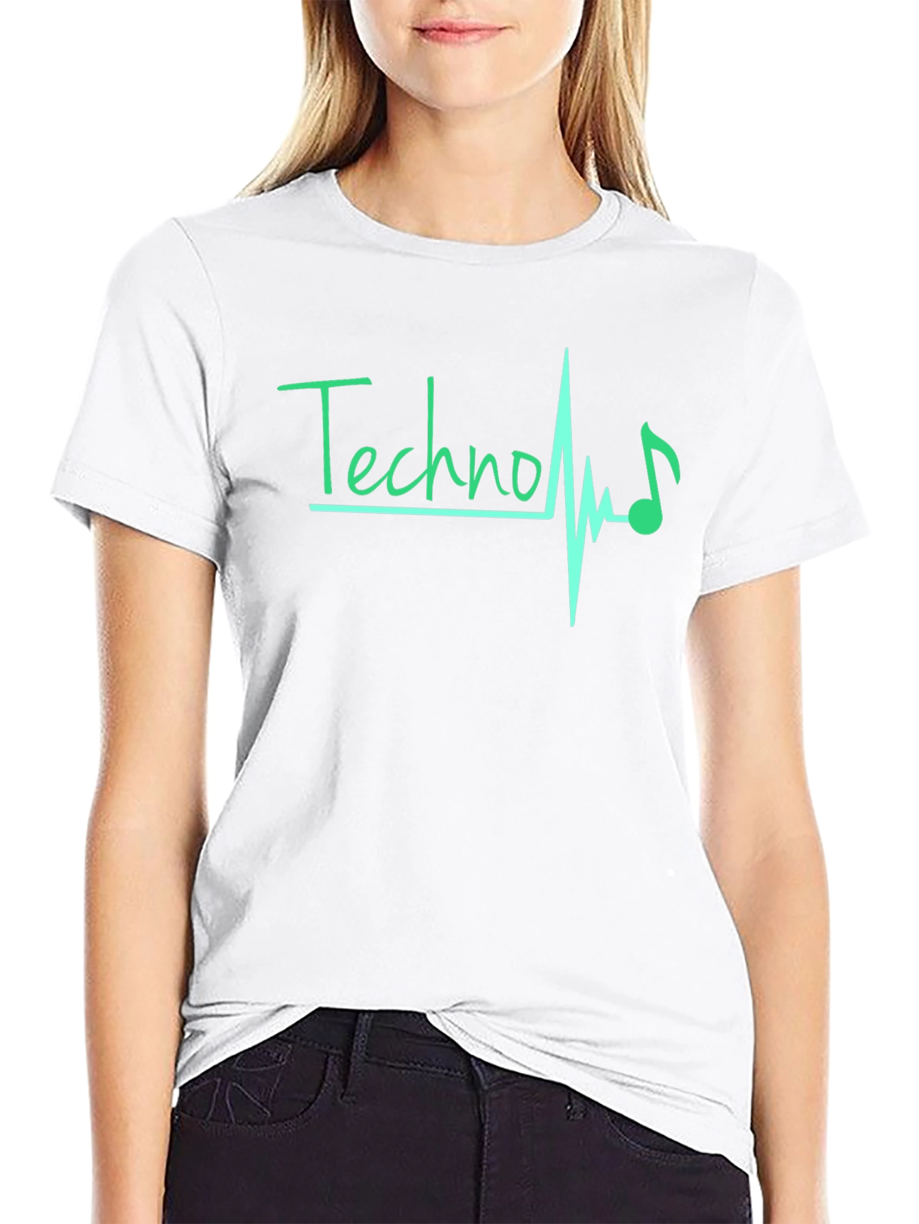 Techno Heartbeat Black T-Shirt - Music Lover Tee