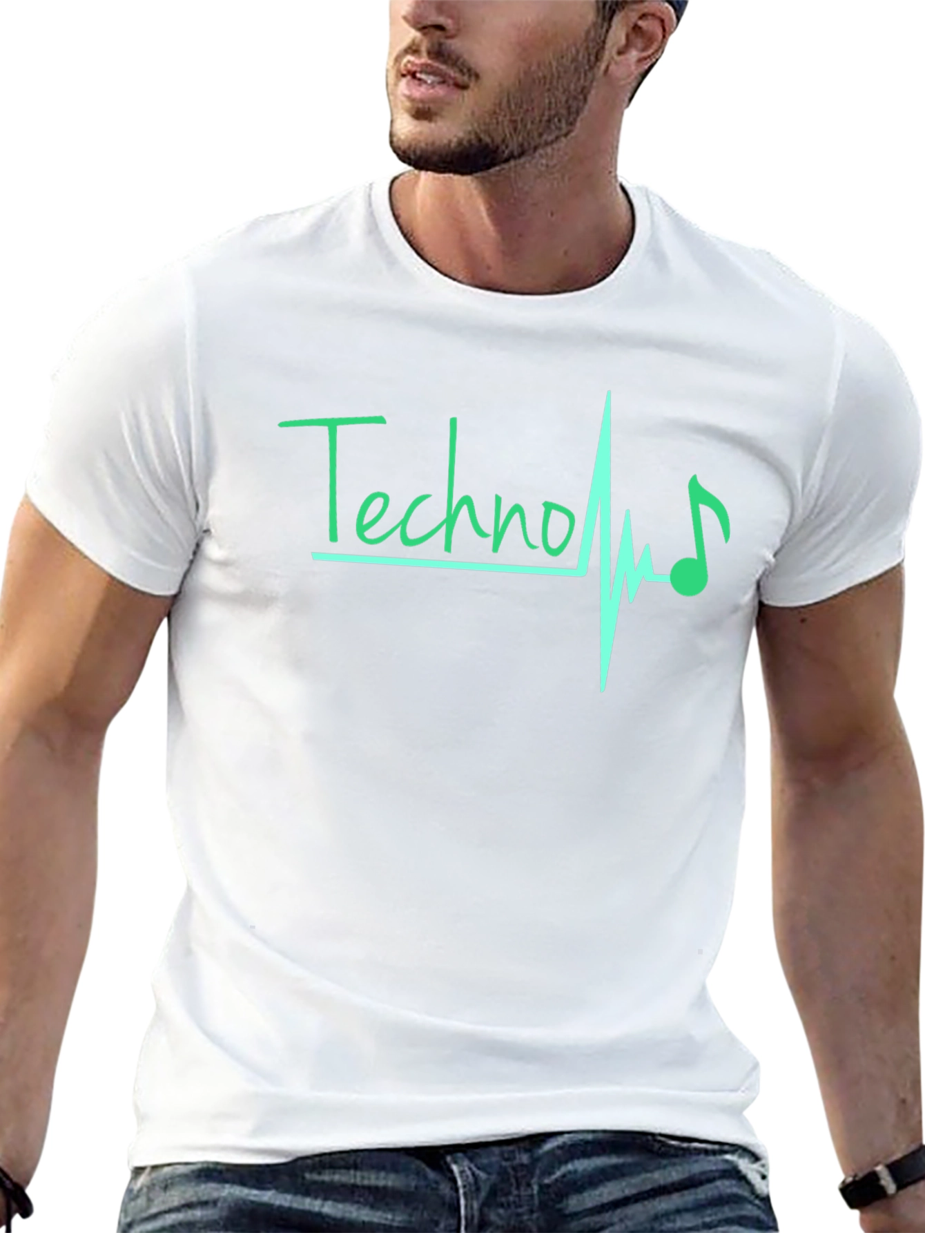 Techno Heartbeat Black T-Shirt - Music Lover Tee