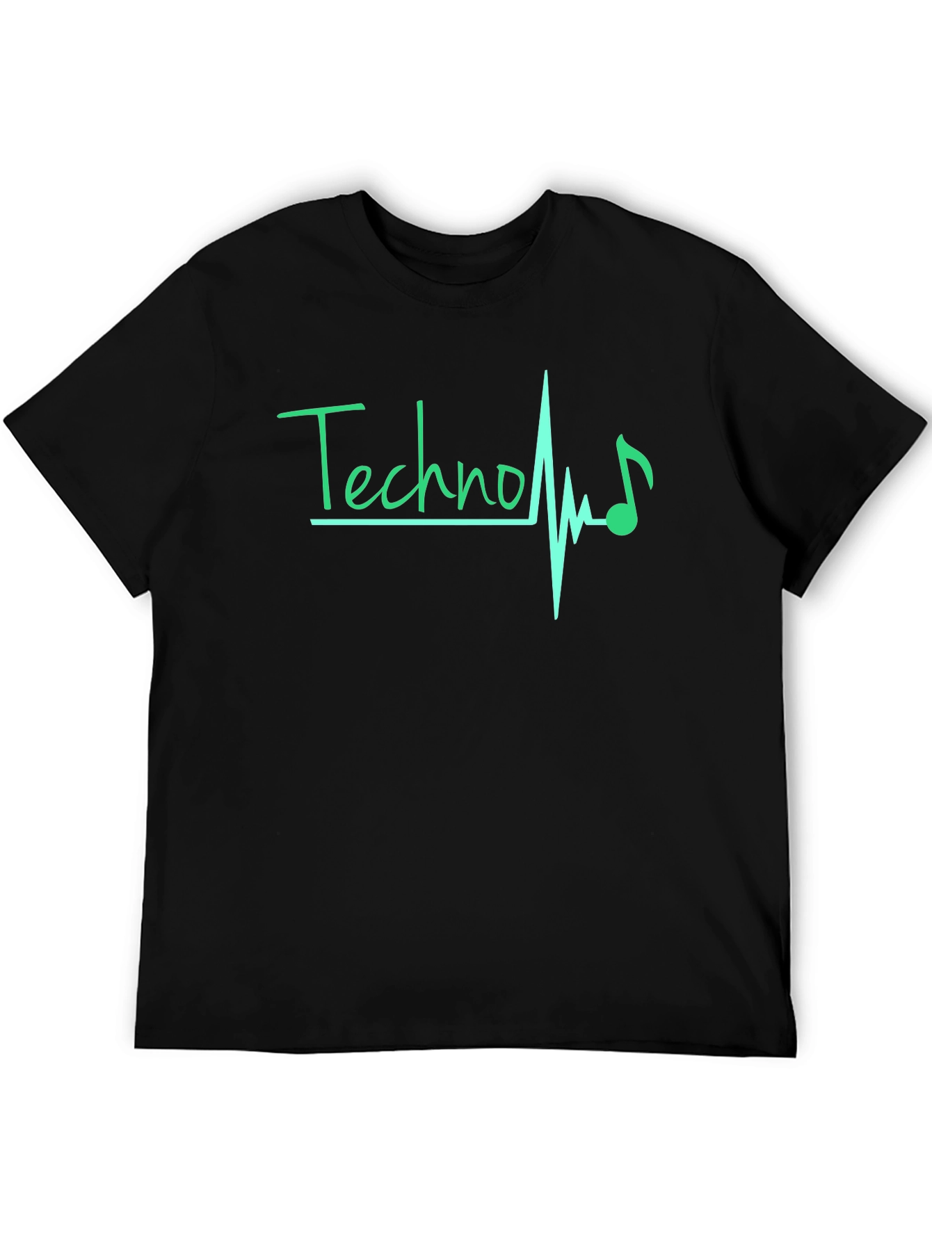 Techno Heartbeat Black T-Shirt - Music Lover Tee
