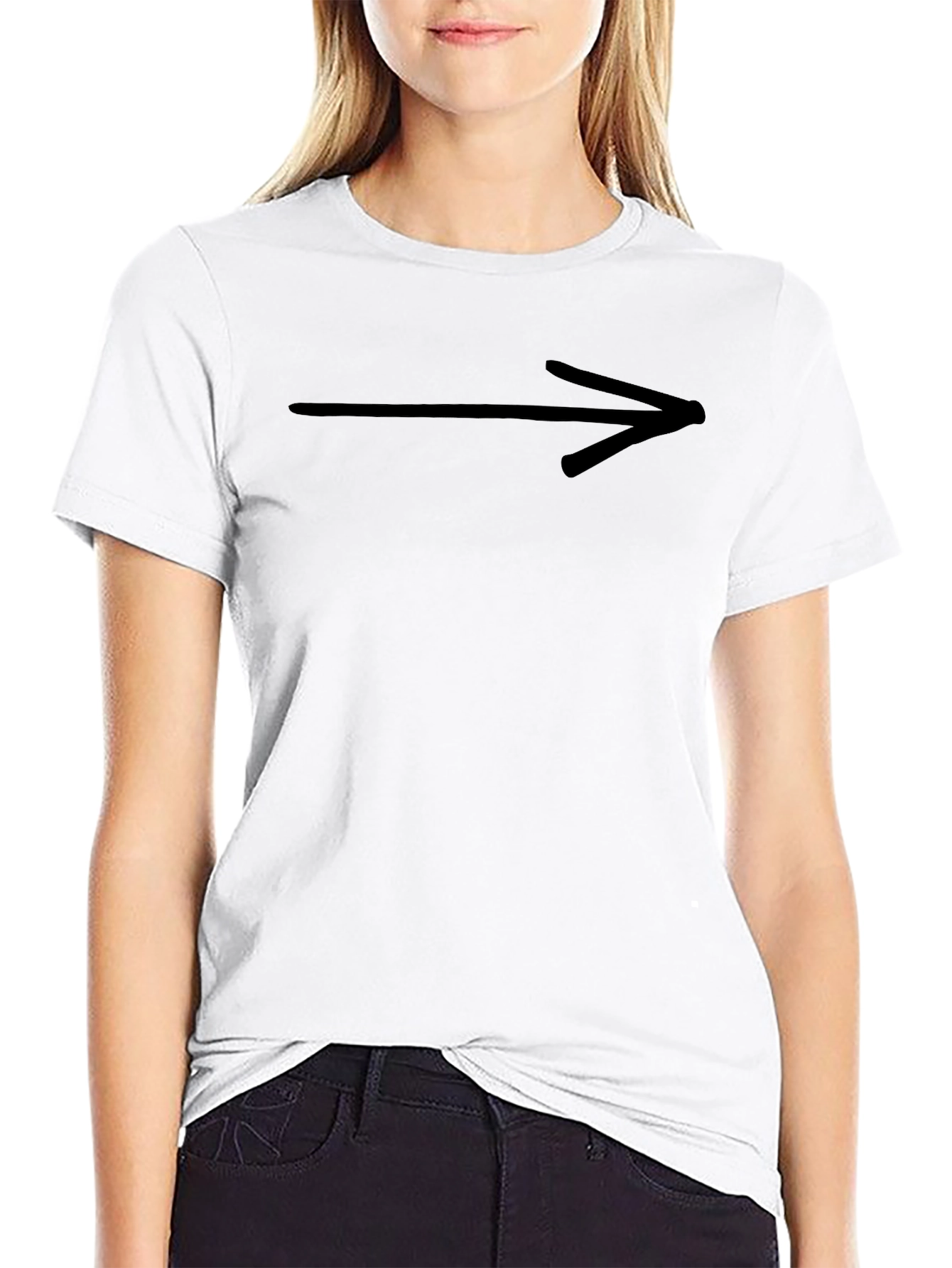 Black T-Shirt with Arrow Graphic Print