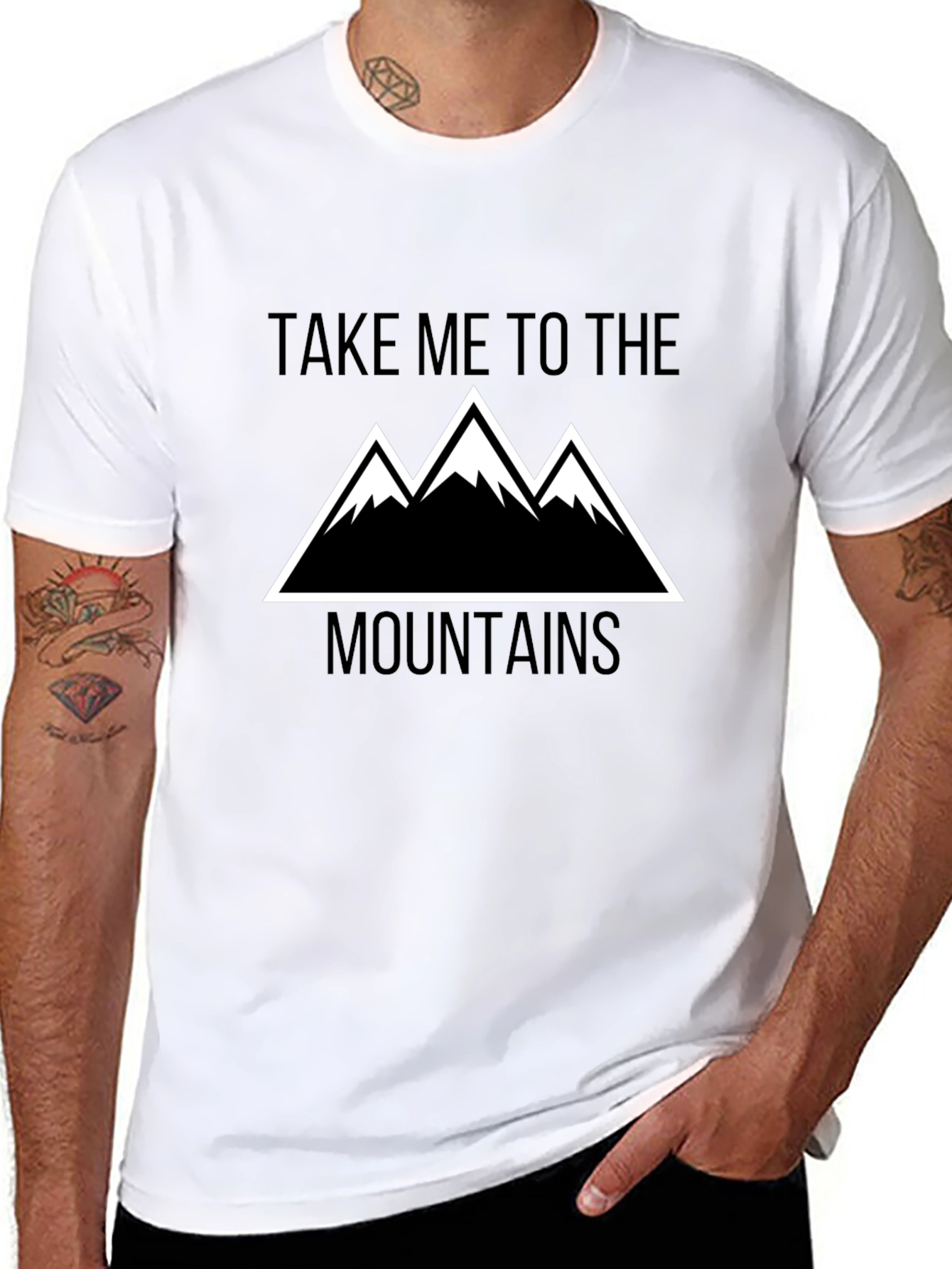 Take Me To The Mountains Black Graphic Tee