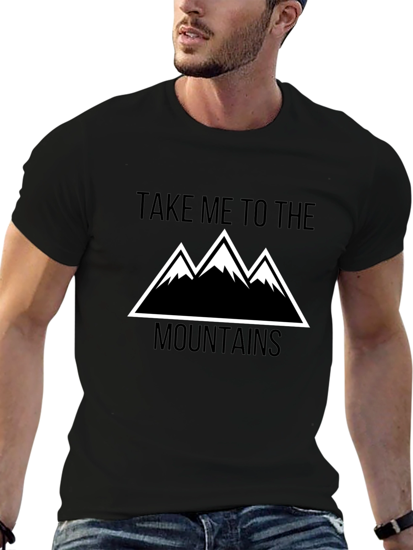 Take Me To The Mountains Black Graphic Tee