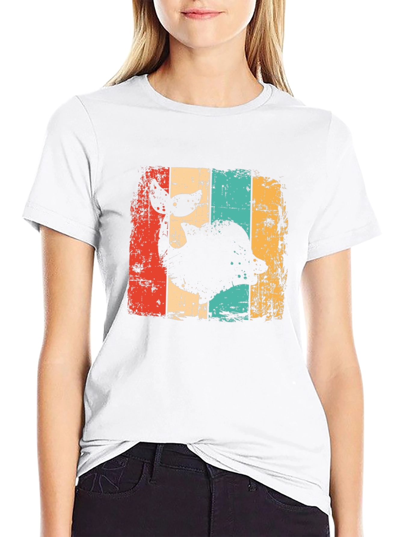 Retro Whale Graphic T-Shirt - Distressed Design