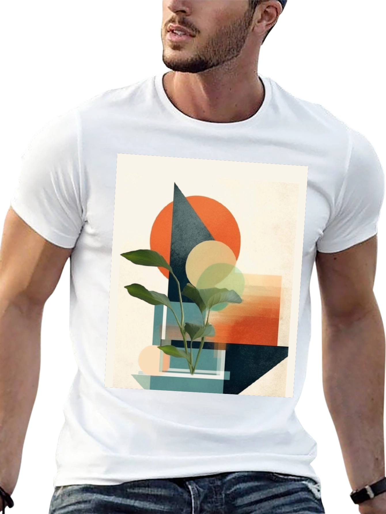 Abstract Geometric Plant T-Shirt