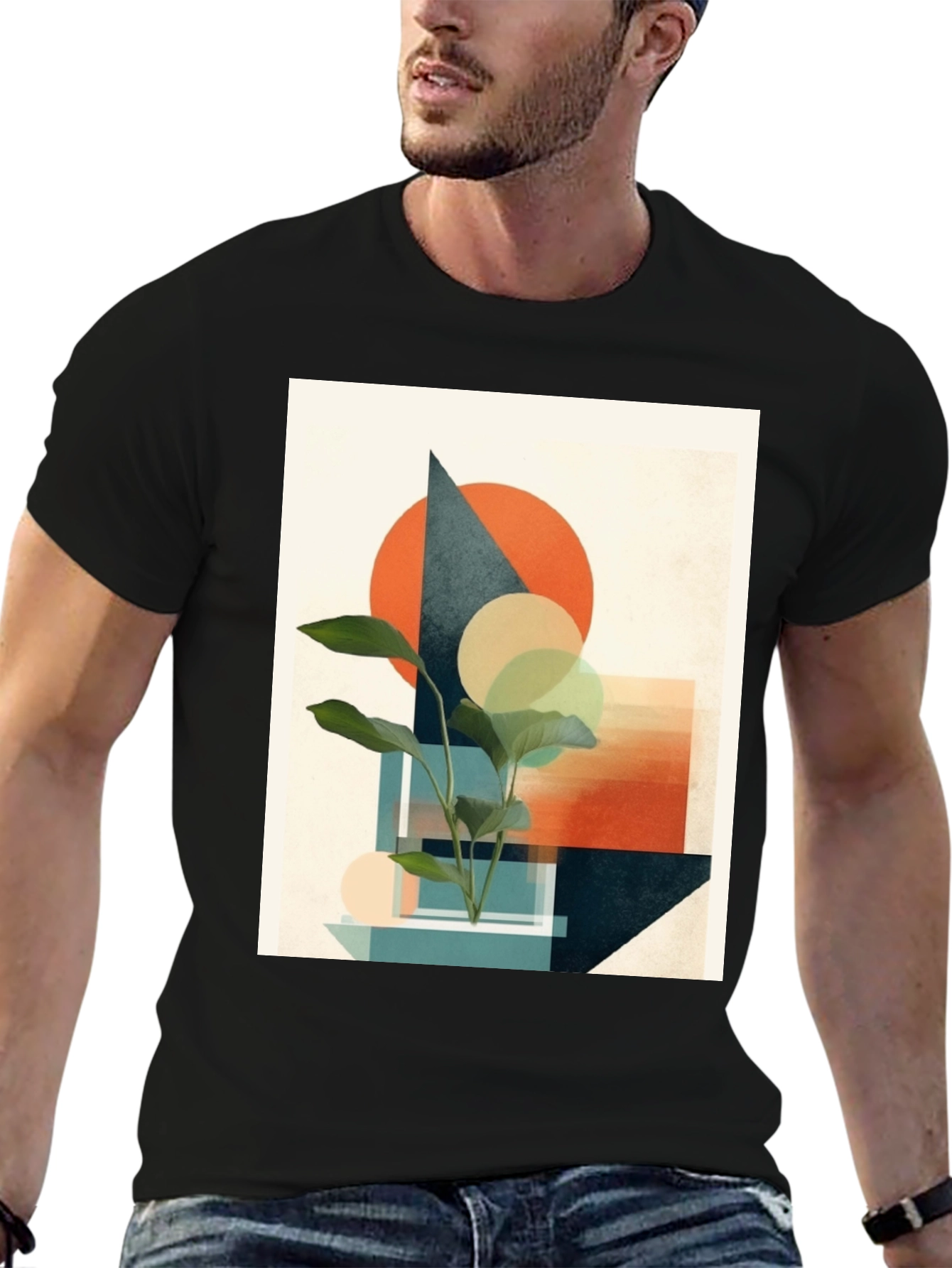 Abstract Geometric Plant T-Shirt